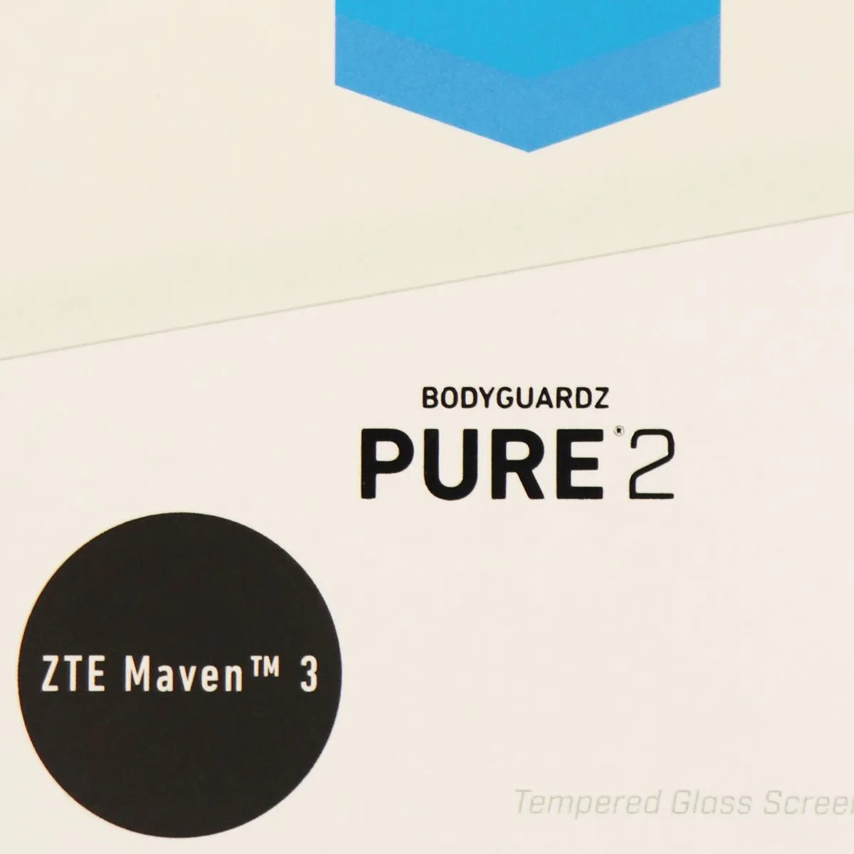 BodyGuardz Pure 2 Series Tempered Glass Screen Protector for ZTE Maven 3 - Clear