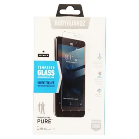 BodyGuardz Pure Series Premium Tempered Glass Screen for ZTE Maven 2 - Clear