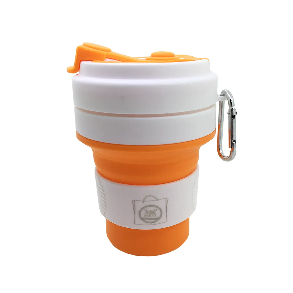 Collapsible Silicone Coffee Mug with Carabiner