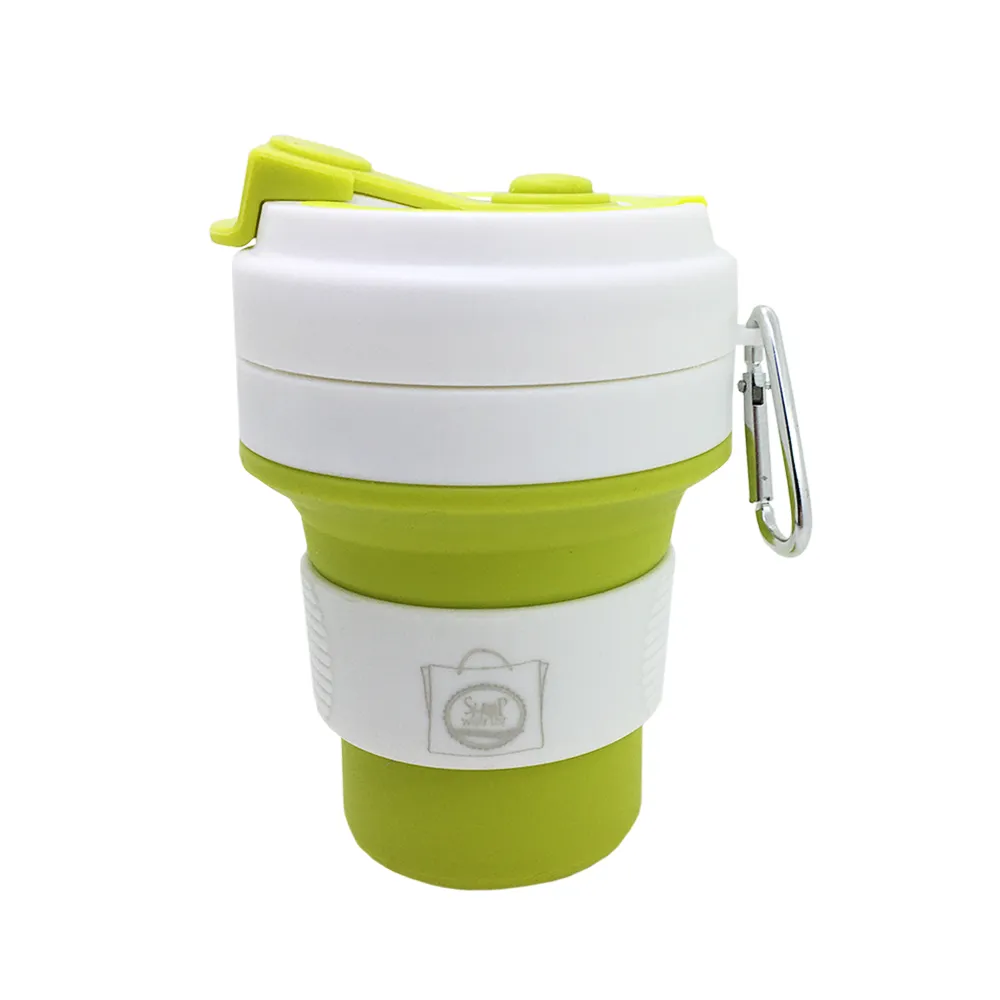 Collapsible Silicone Coffee Mug with Carabiner