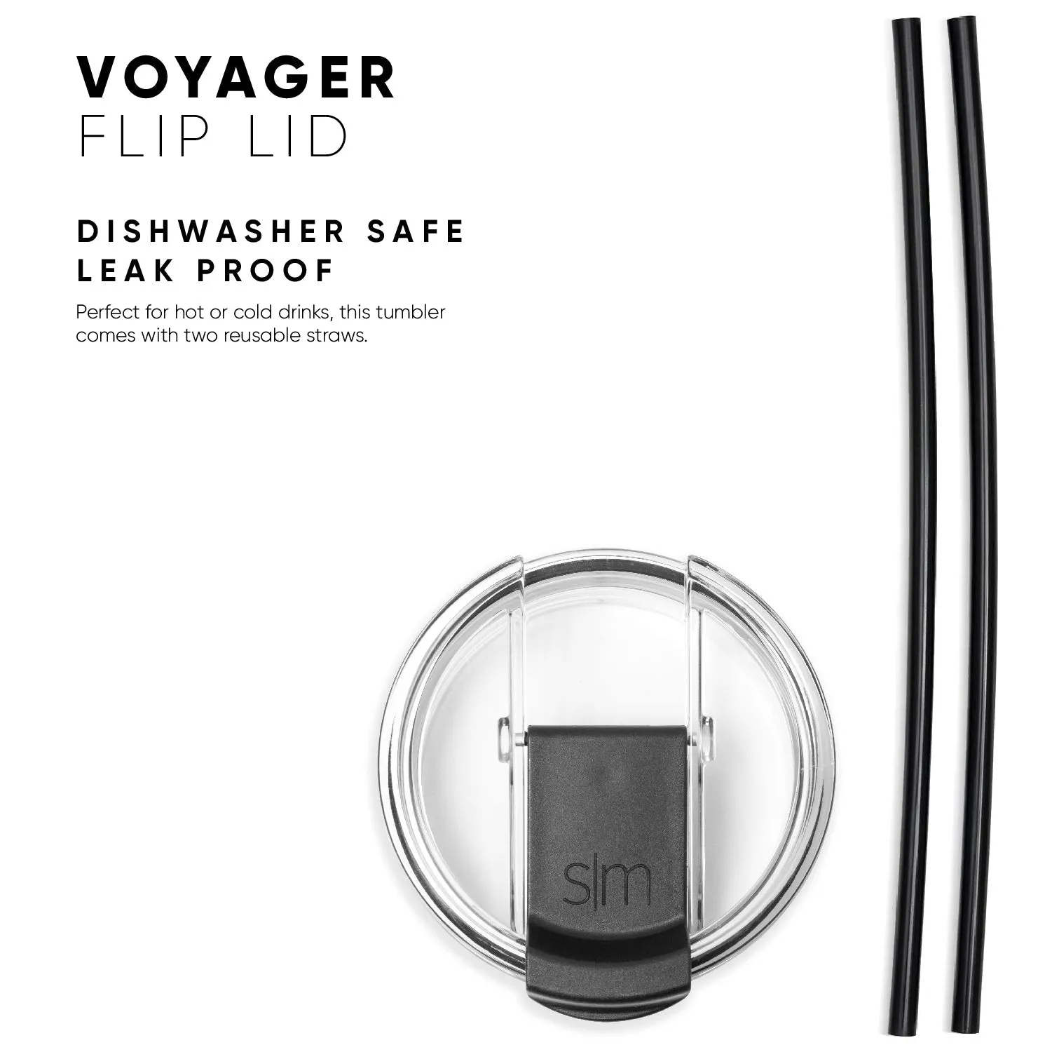 Collegiate Voyager Tumbler with Clear Flip Lid & Straw