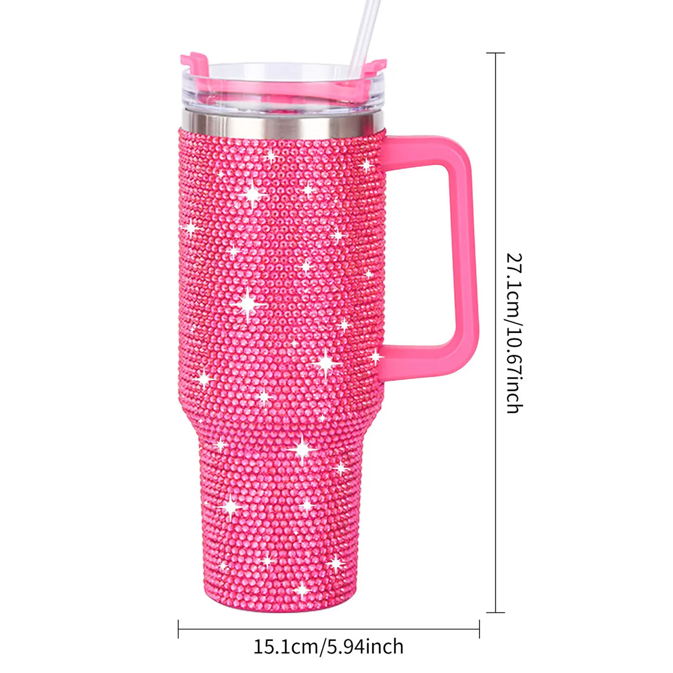 Dazzling Brilliance: Stainless Steel Rhinestone Tumbler 40 Oz