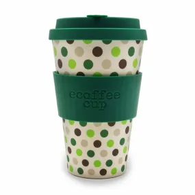 Ecoffee Cup Green Polkadot with Green Lid 14oz