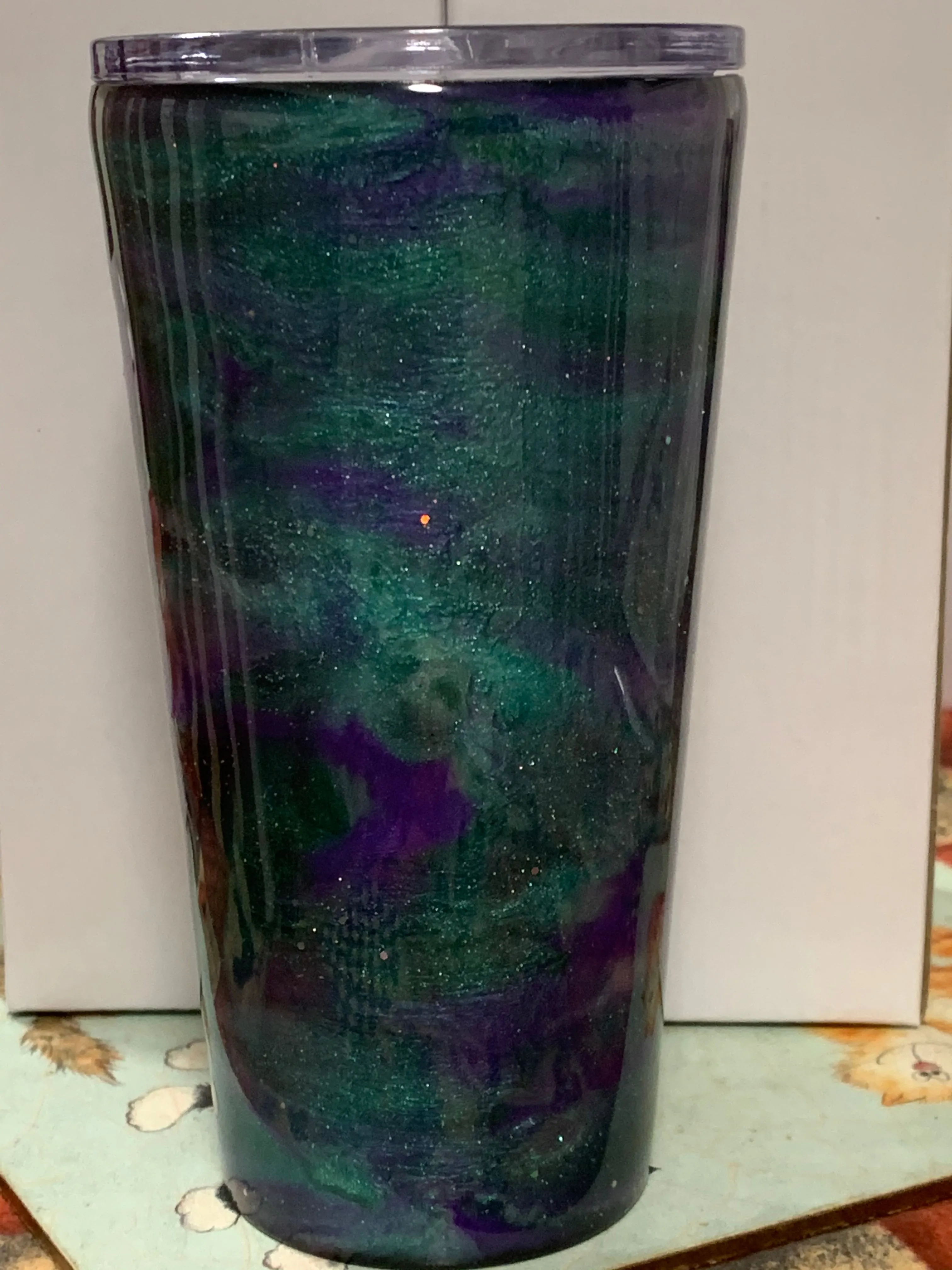 Green/Purple Resin Coffee Tumbler