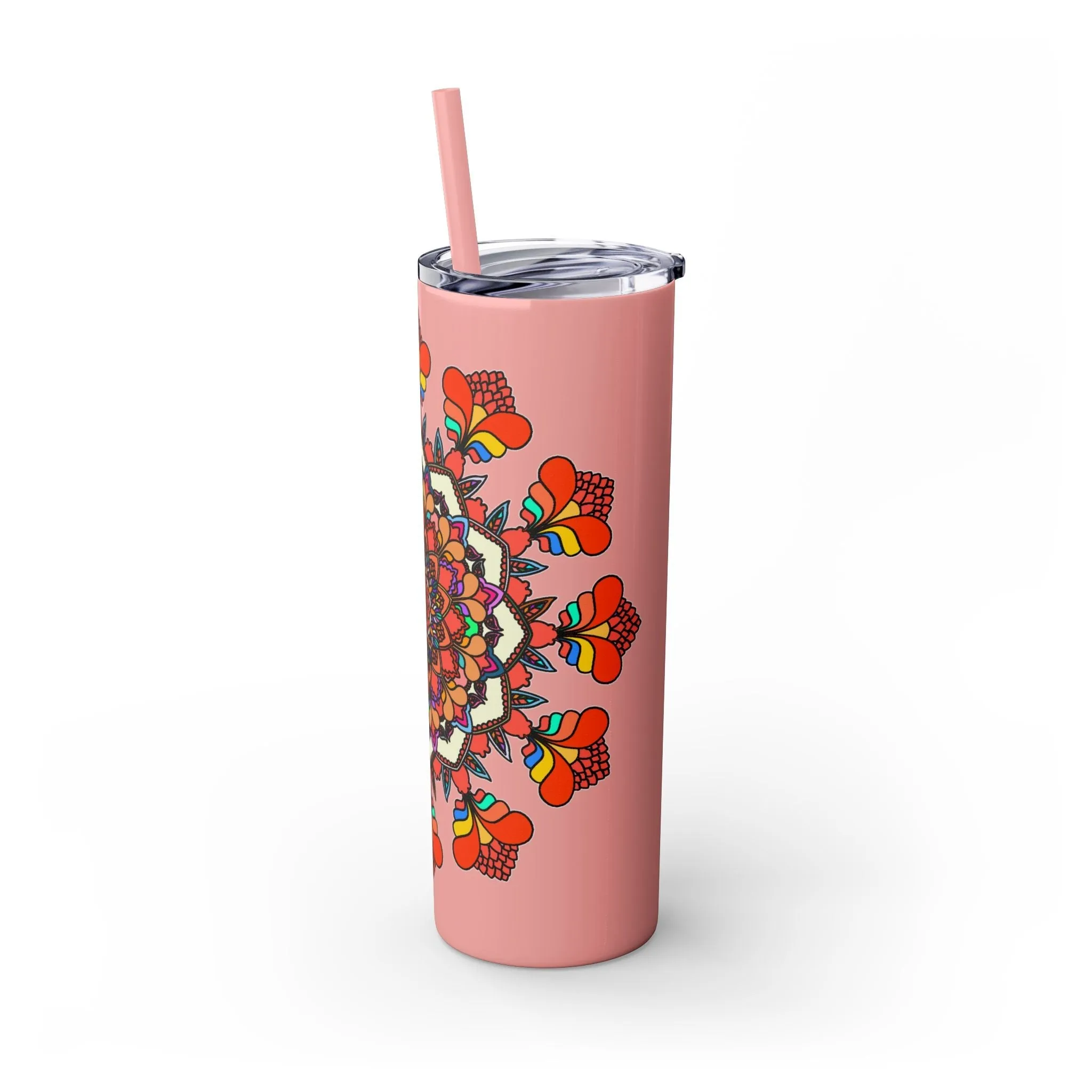 Handmade Mandala Design Skinny Tumbler 20oz - Hot/Cold - BPA-Free