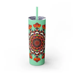 Handmade Mandala Design Skinny Tumbler 20oz - Hot/Cold - BPA-Free