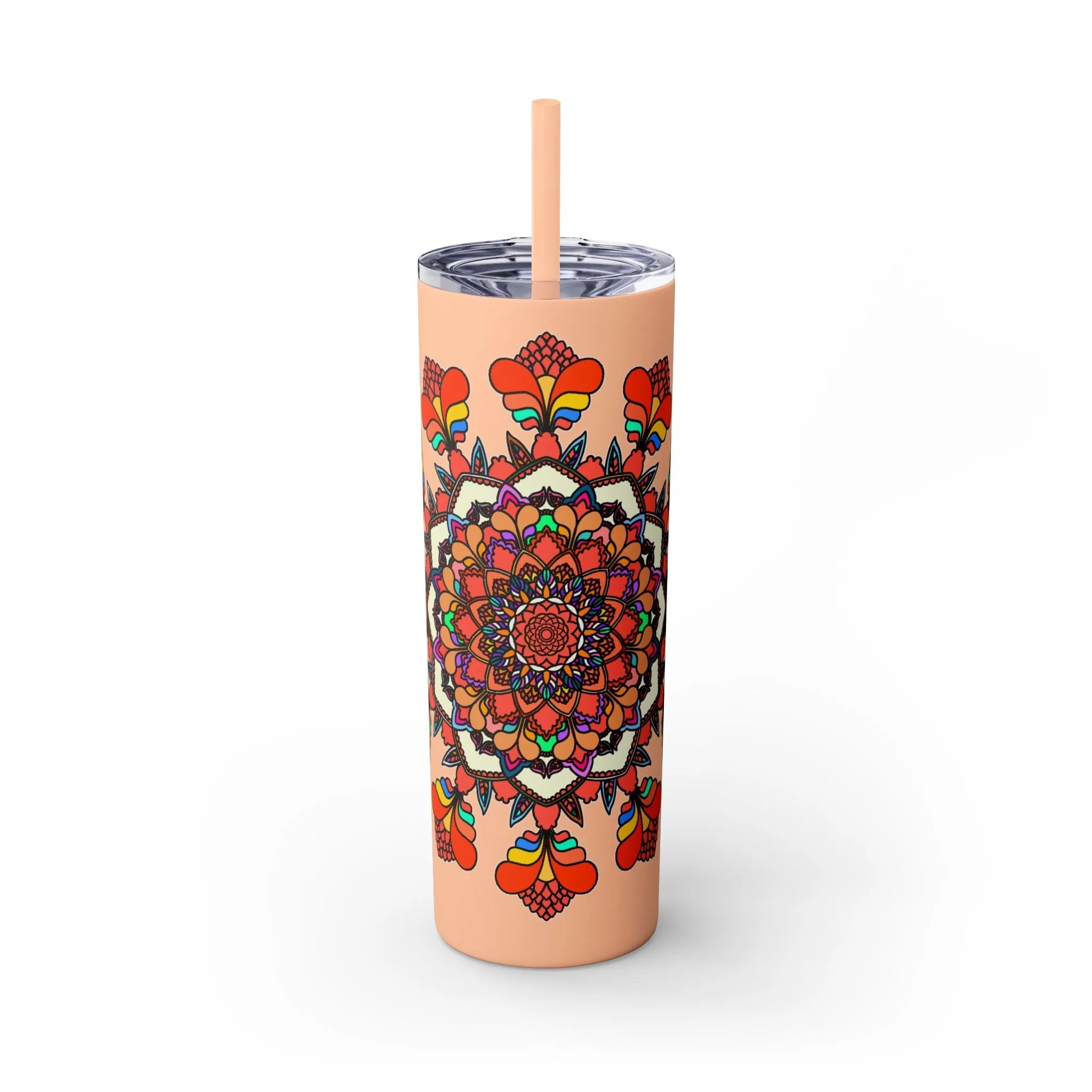 Handmade Mandala Design Skinny Tumbler 20oz - Hot/Cold - BPA-Free