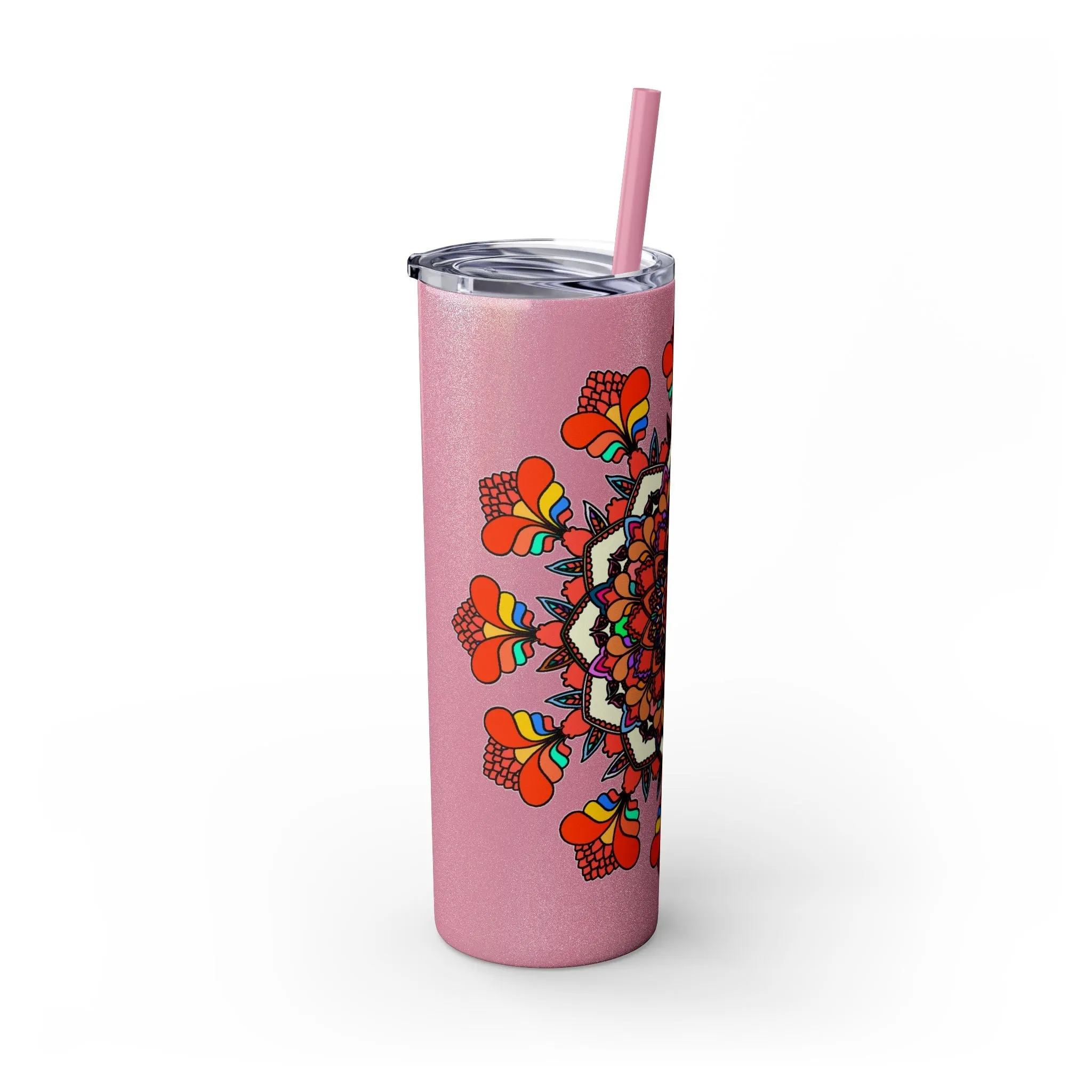 Handmade Mandala Design Skinny Tumbler 20oz - Hot/Cold - BPA-Free