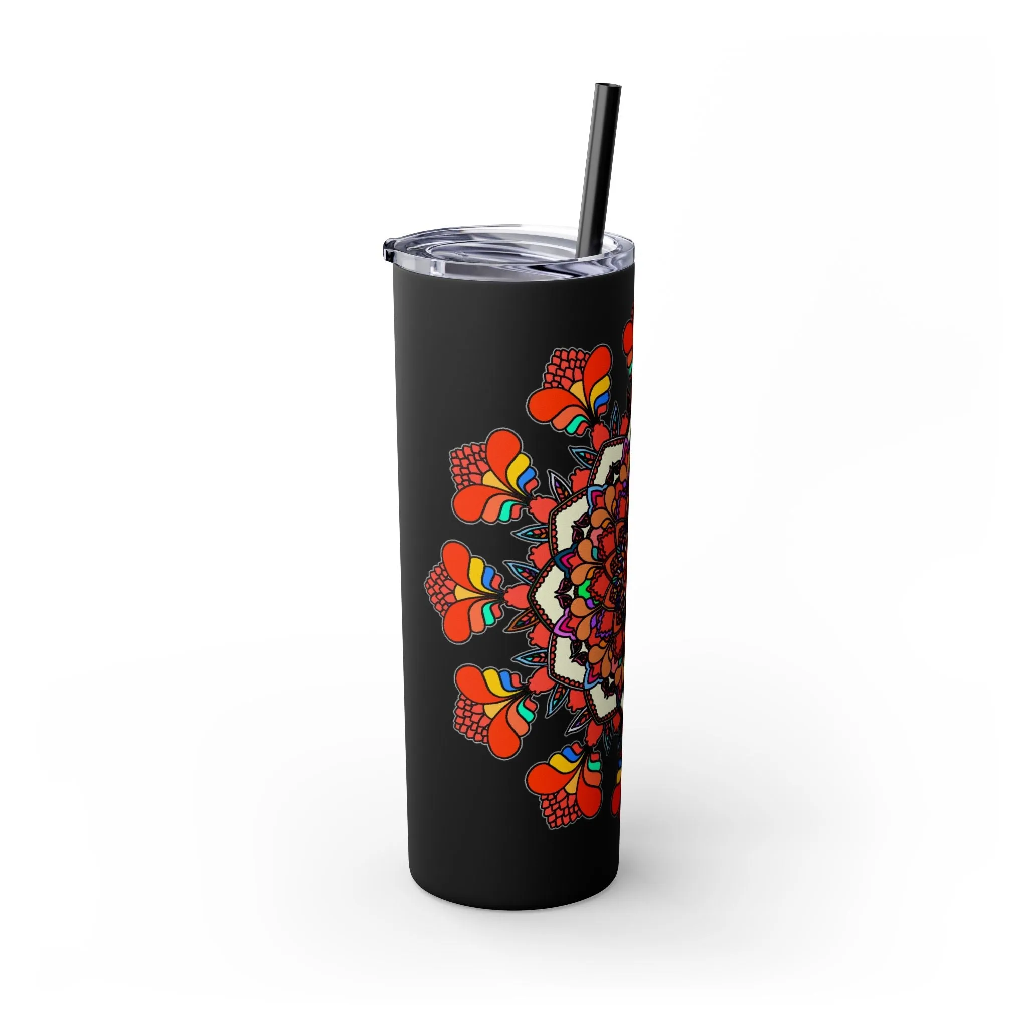 Handmade Mandala Design Skinny Tumbler 20oz - Hot/Cold - BPA-Free