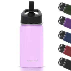 Hydrate Water Bottle For Kids - 14oz - Insulated Thermal Bottles - Keep Drinks Cold Or Warm For 6-12hrs - Tumbler For Toddler With Straw Lid - Leak Proof - Kids Water Bottles - Cherry Blossom