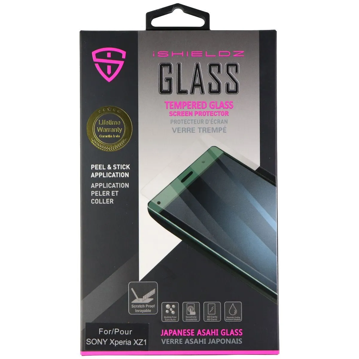 iShieldz Tempered Glass with Applicator for Sony Xperia XZ1 Smartphone - Clear