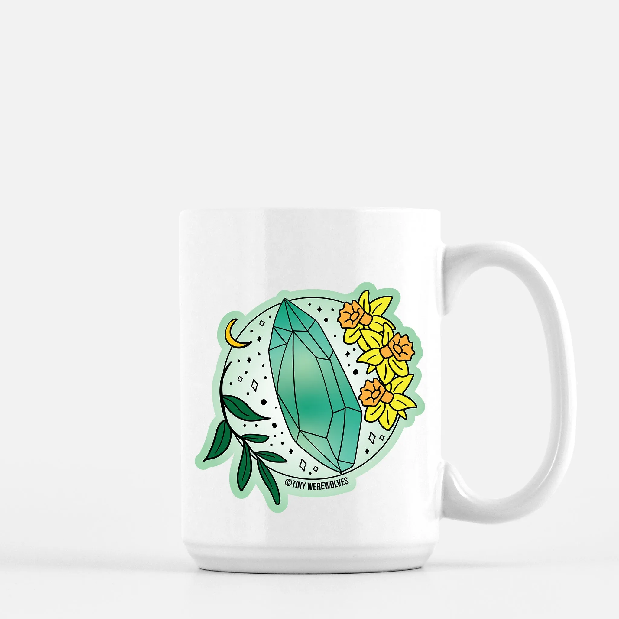 March Crystal & Flower Birthstone Mug