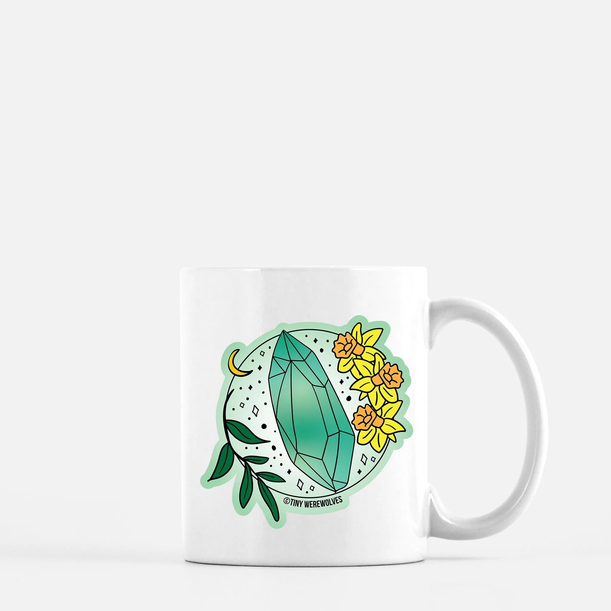 March Crystal & Flower Birthstone Mug