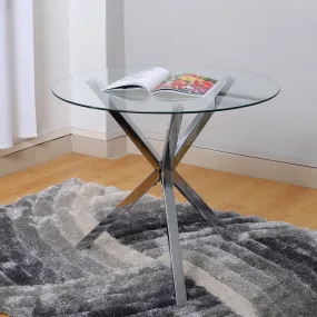 Modern Round Coffee Table Tempered Glass Dining Table with Tripod Legs