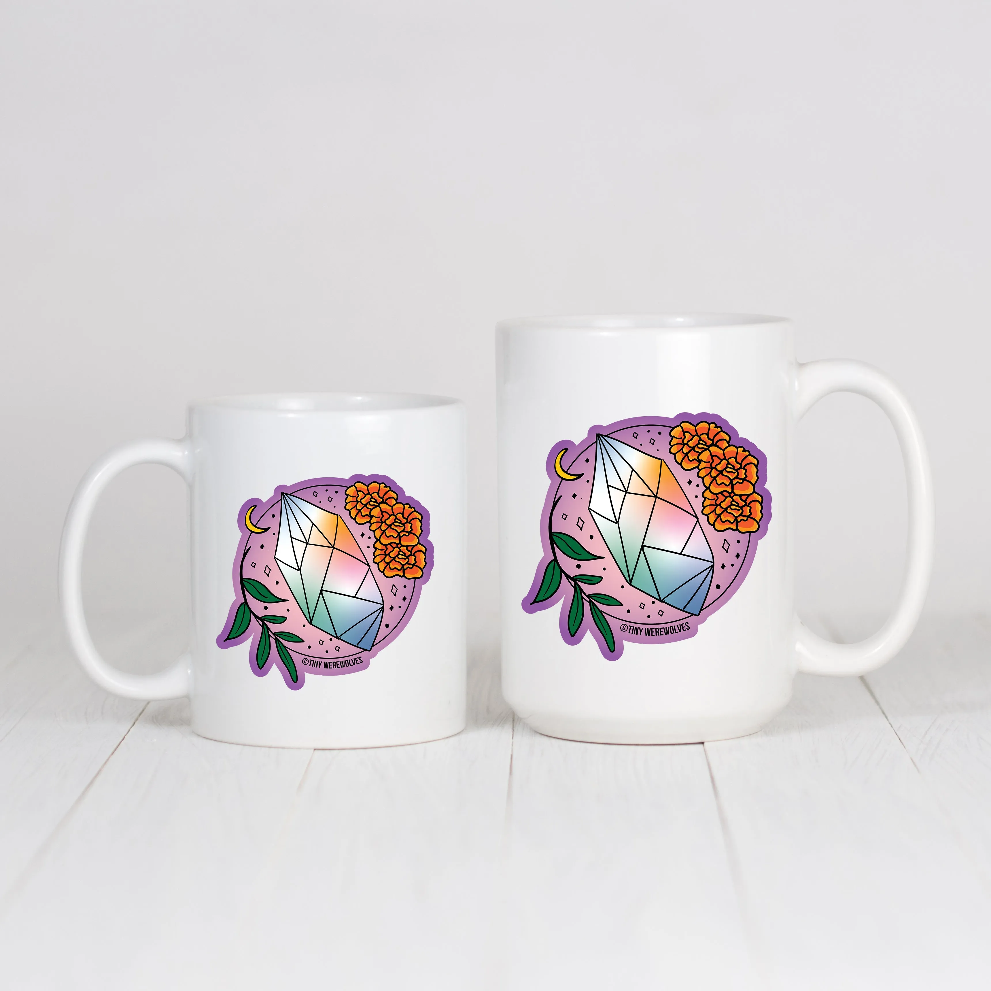 October Crystal & Flower Birthstone Mug