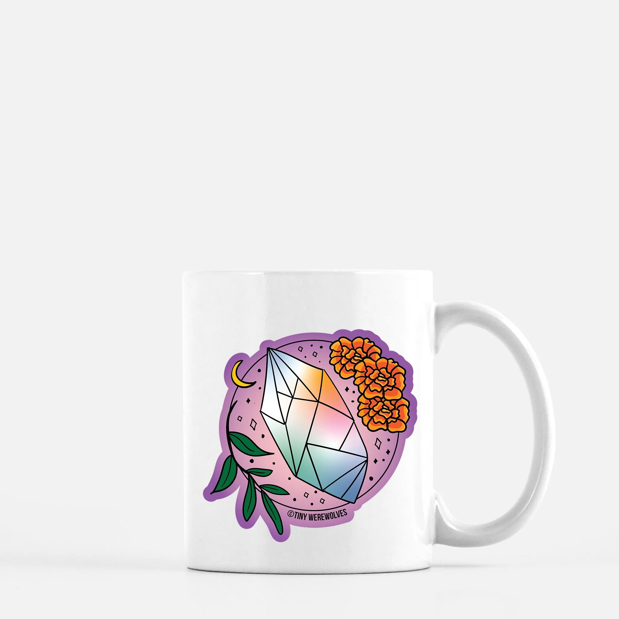 October Crystal & Flower Birthstone Mug