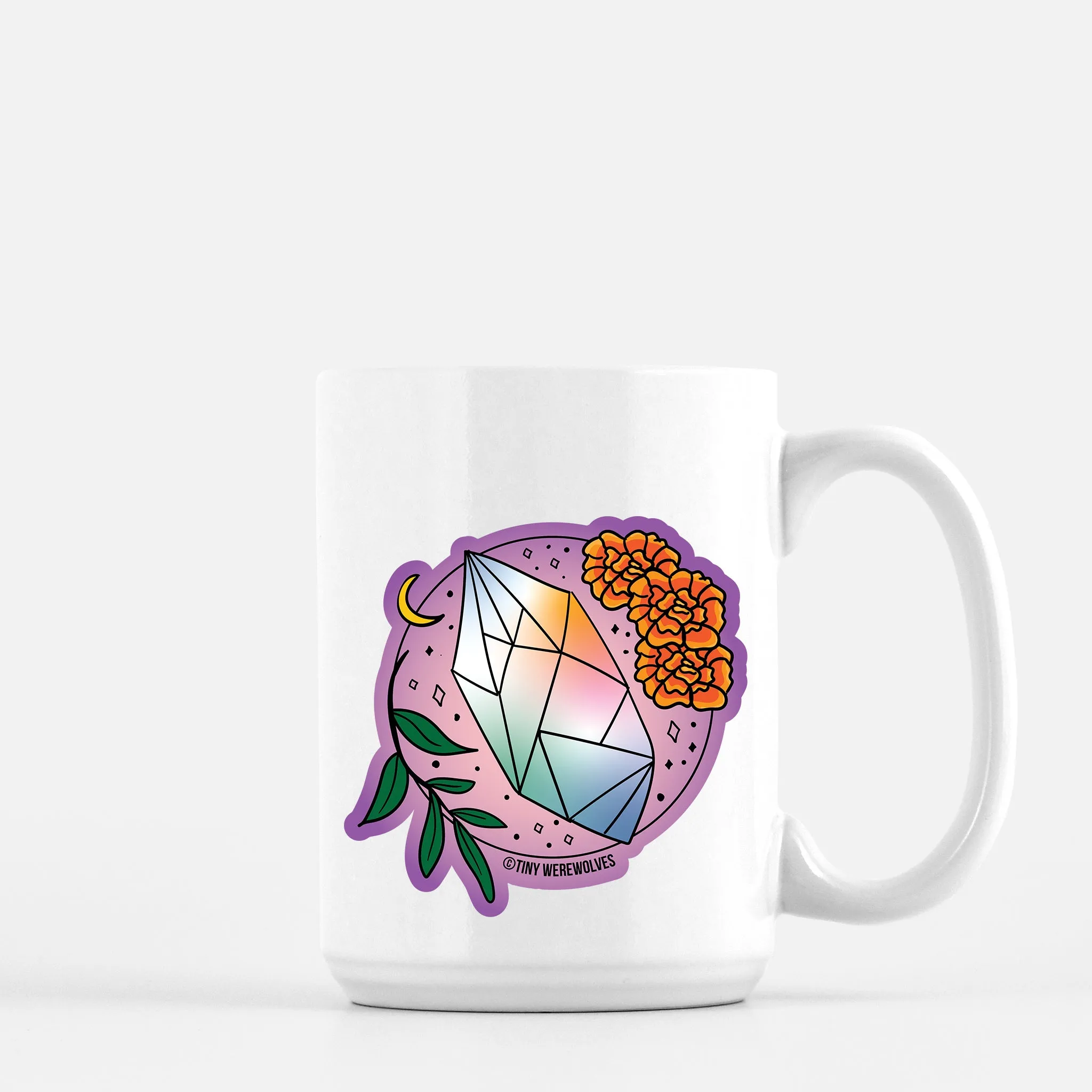 October Crystal & Flower Birthstone Mug