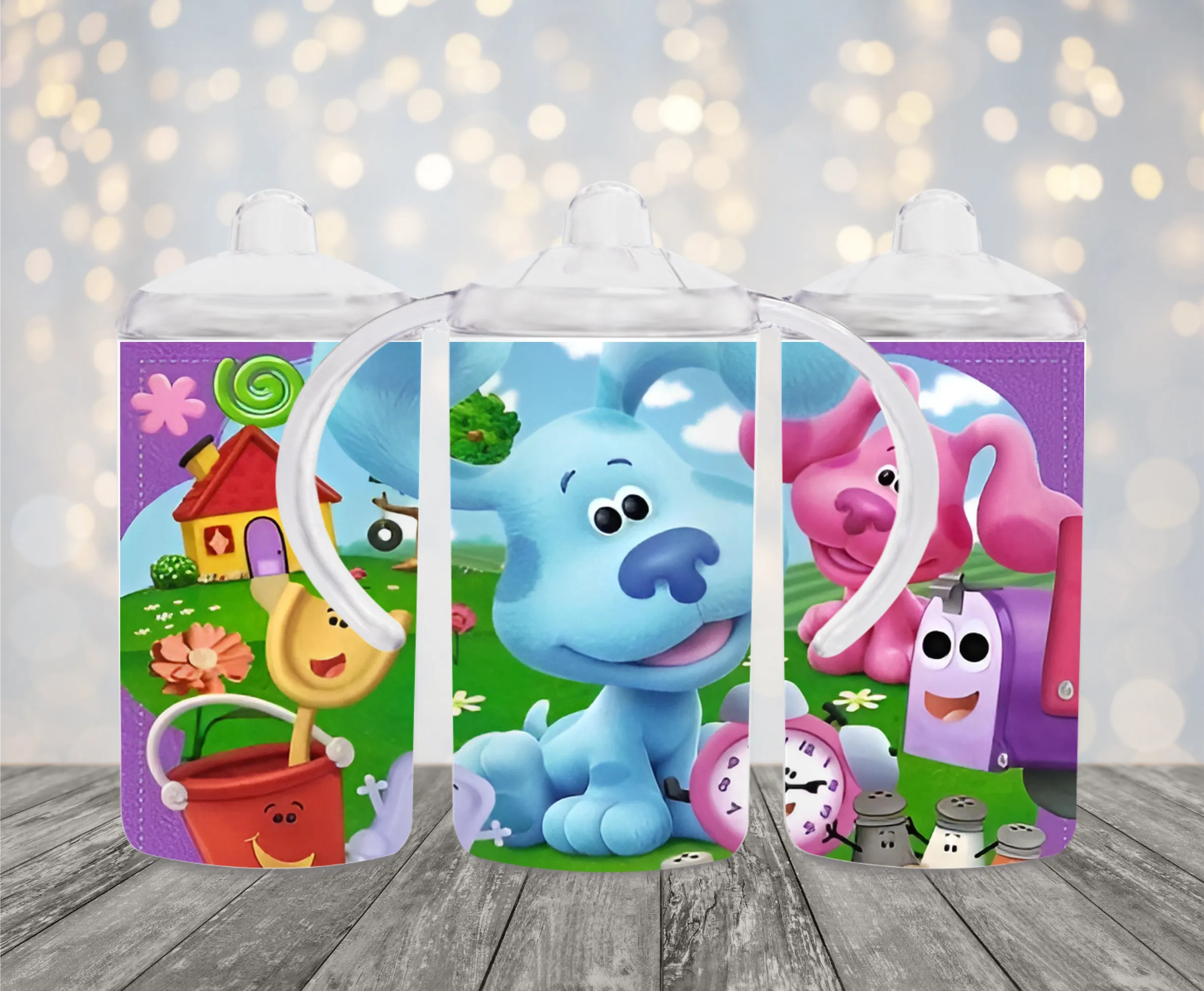 Personalized Blues Clues 12oz Stainless Steel 2 in 1 Dual Lid Sippy Cup