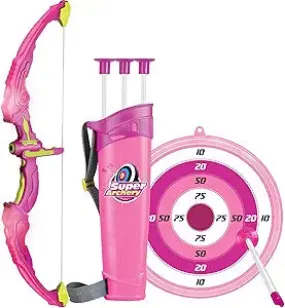 Pink Bow & Arrow Archery Set For Girls, Toy Bow & Arrow That Lights Up