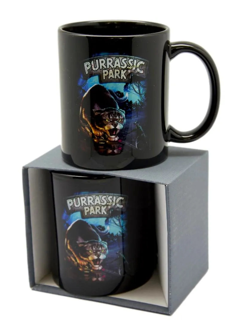 Purrassic Park Black Mug