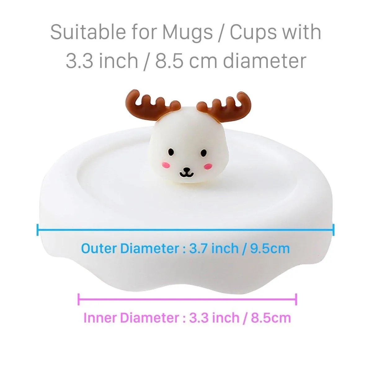 Rain Deer Silicone Cup Lid Cover Topper for Coffee Mug, Tea Cup, Glasses – Starbucks Accessories