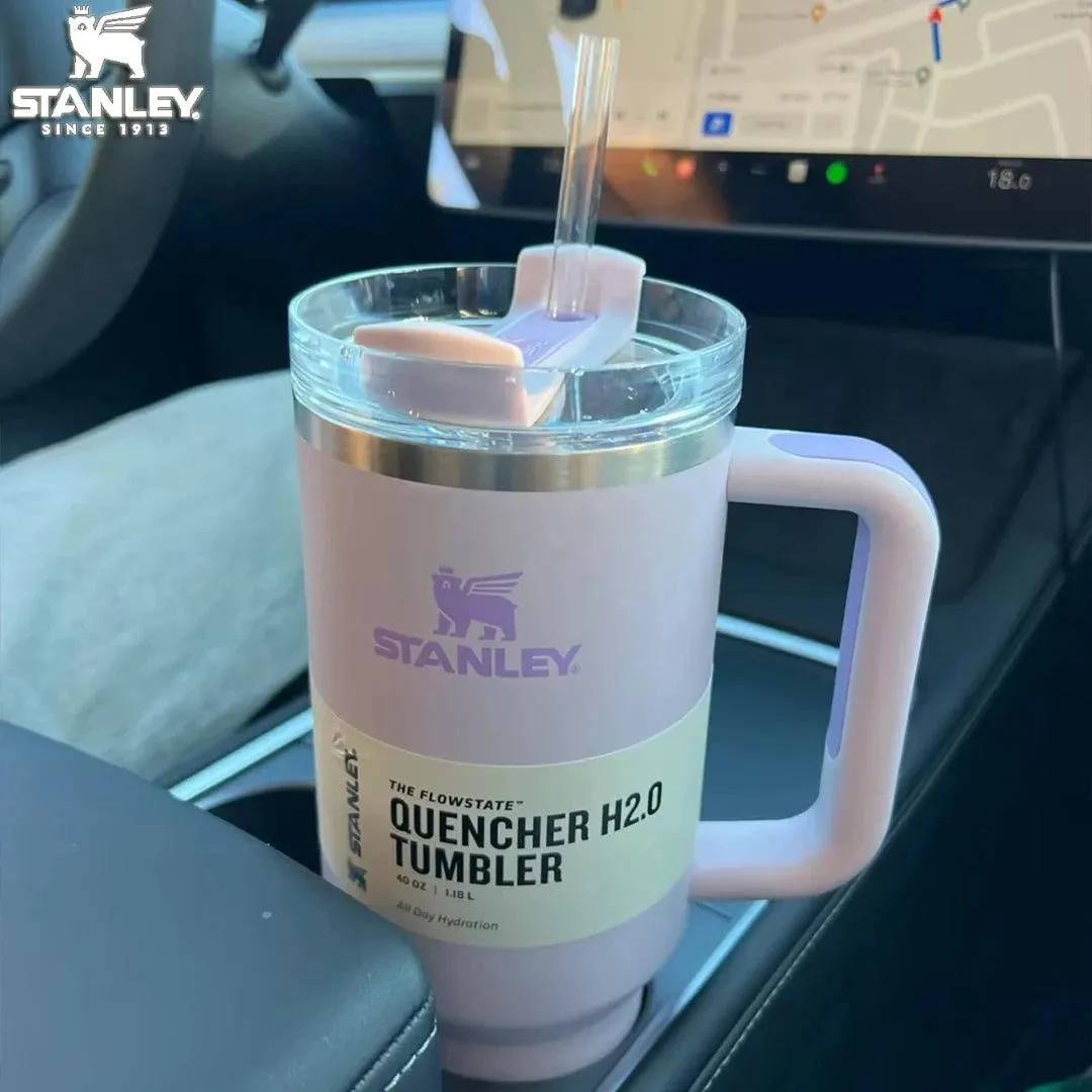 Stanley 2024 New Colors Quencher H2.0 FlowState Tumbler Insulated Thermal Coffee Cup Stainless Steel Travel Mug Large Capacity