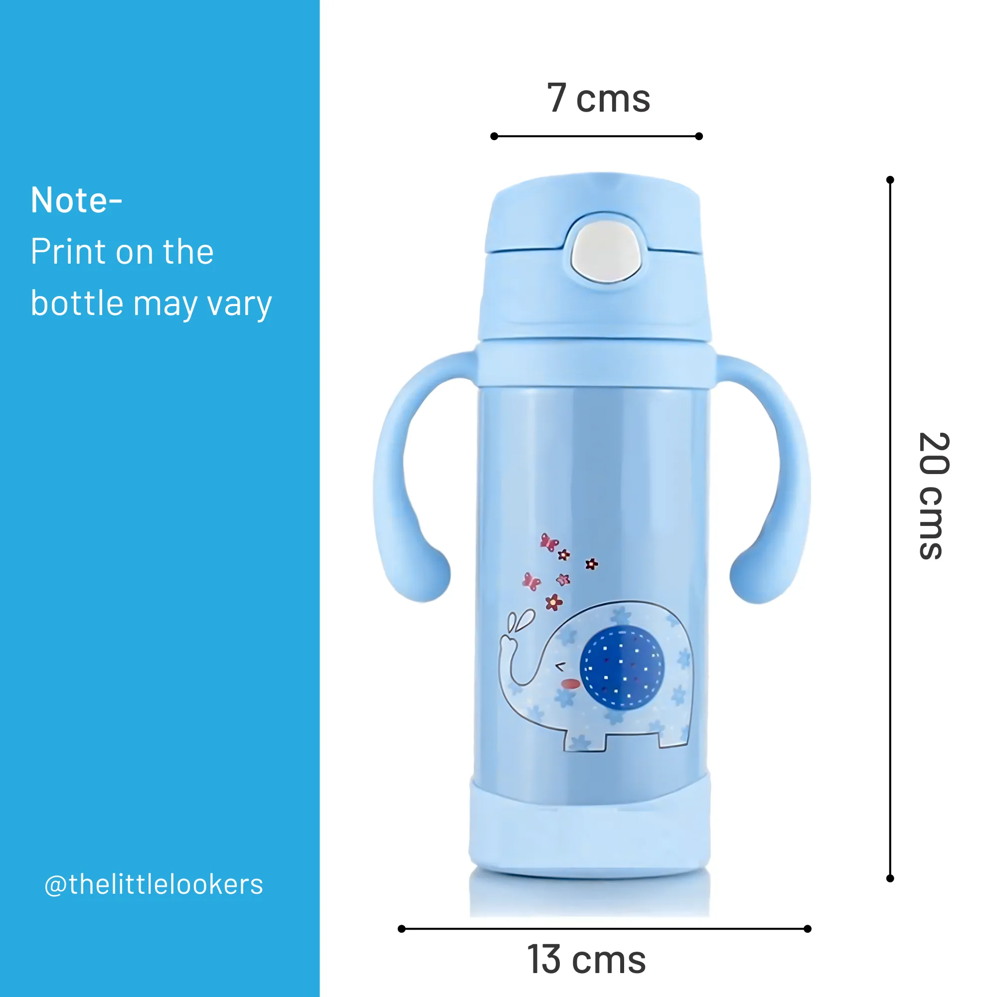 THE LITTLE LOOKERS 2 In 1 Thermal Insulation Stainless Steel Sipper Cum Feeding Bottle/Feeder with Two Sided Handle for Newborns/Infants/Babies/Kids (220ml) Print May Very