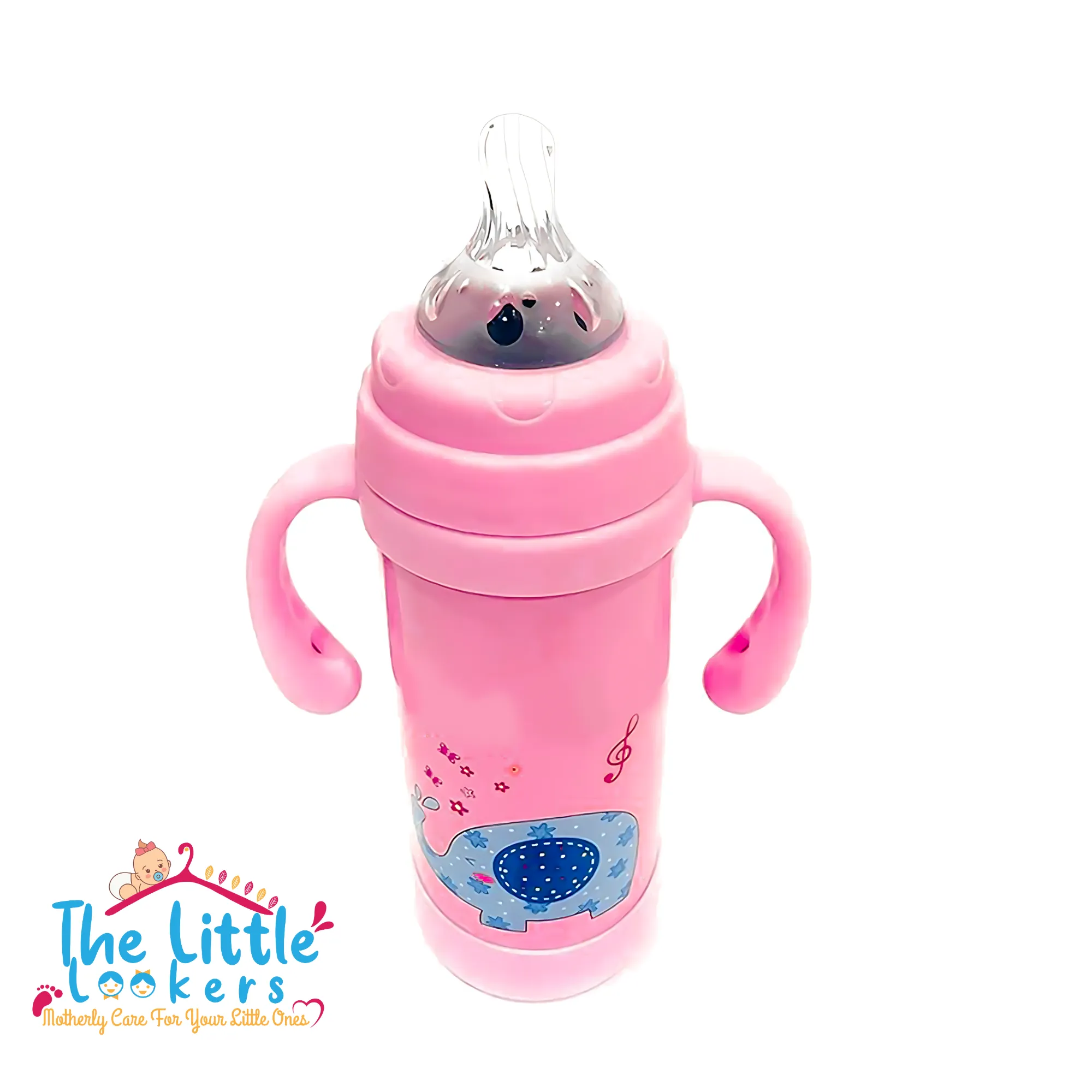 THE LITTLE LOOKERS 2 In 1 Thermal Insulation Stainless Steel Sipper Cum Feeding Bottle/Feeder with Two Sided Handle for Newborns/Infants/Babies/Kids (220ml) Print May Very