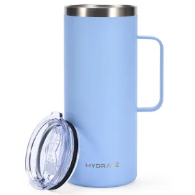 Tumbler With Handle 32oz Pastel Light Blue Coffee Mug, Stainless Steel Reusable