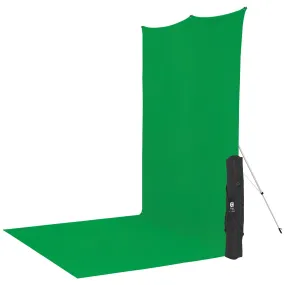 X-Drop Wrinkle-Resistant Sweep Backdrop Kit - Chroma-Key Green Screen (5' x 12')